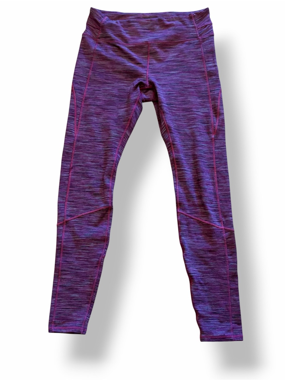Kyodan Women’s Med Purple Space Dye High Rise Yoga Leggings Running Gym Workout